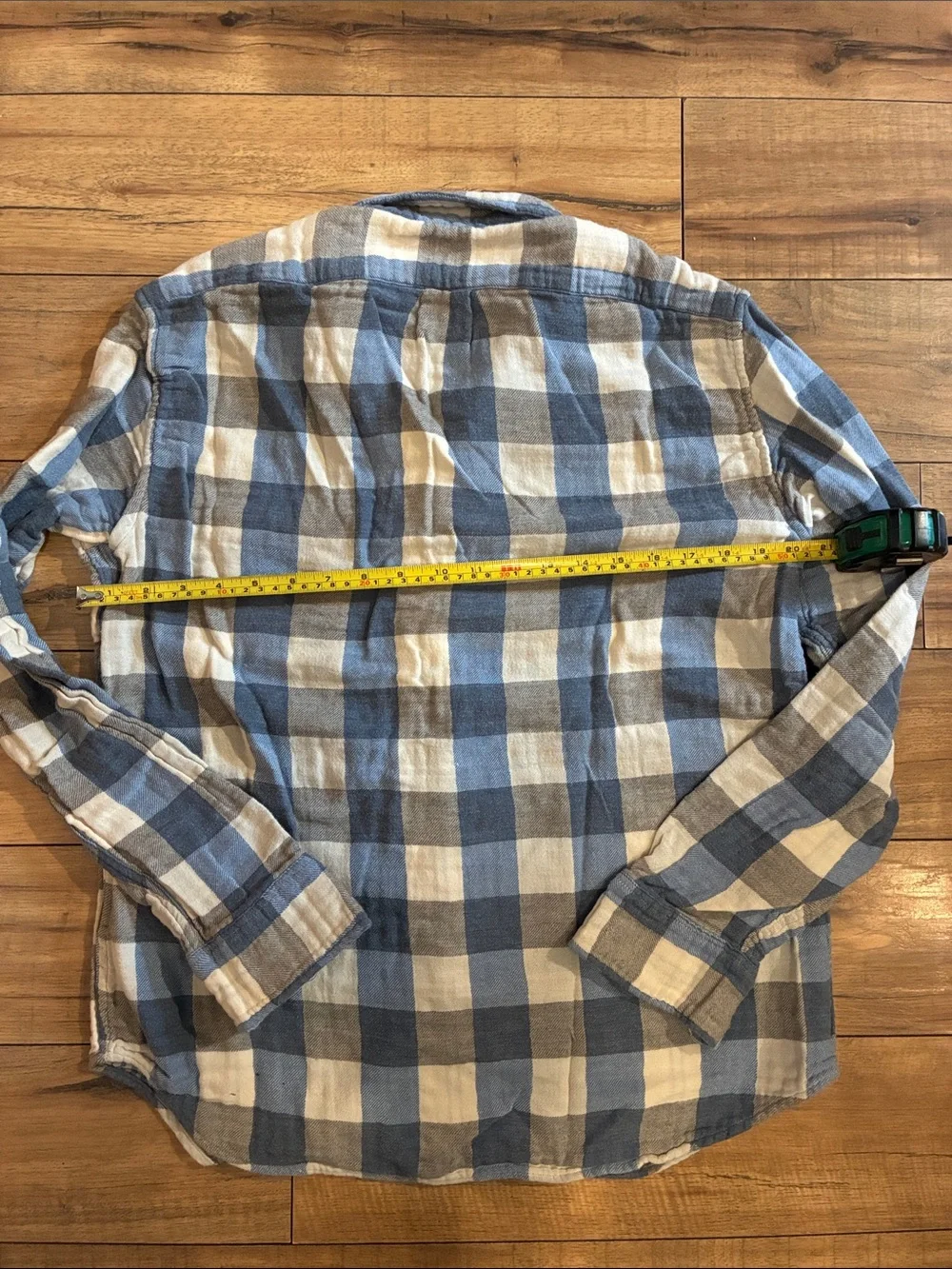J. Crew Blue and White Plaid Button-Down Shirt 100% Cotton
